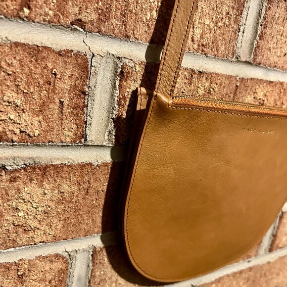 Minor History Leather Smile Crossbody Handbag Bag - Oiled Saddle - Picture 6 of 13